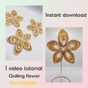 Zelfgemaakt papier quilling bloemornament, zelfstudie direct downloaden