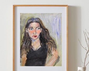 woman portrait , wall art painting, abstract art,Original Painting,Acrylic Painting,Modern Artwork,Contemporary  art
