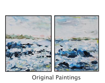 20x16''Originalpainting,seascape abstract, Wall Art Abstract art, Wall Art,Acrylic Painting,modern ,jeju Island