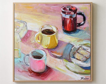 Still life,coffee painting,acrylic painting,modean painting,Contemporary  art,beautiful color painting