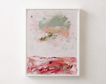 16x12''original acrylic abstract painting,seascape ,pink abstract, abstract painting,landscape,minimalist wall art