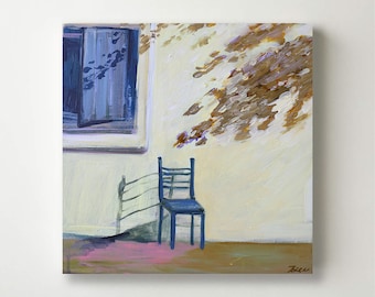 abstract painting,abstract art,Contemporary art, ,Modern Home Decor,empty chair,Home Decor Wall Art