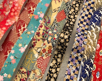 Japanese Yuzen Washi Ribbons / Tape 94cm Long, 2-4cm Wide - perfect for gift wrapping