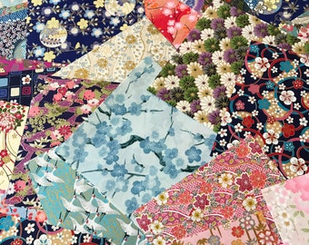 Japanese Yuzen Chiyogami Washi paper - Assortment Bulk Pack Origami Size 15cm x 15cm - Samplers - Select 10, 20, 50 Assorted Pack