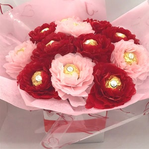 Ferrero Rocher Pink/silver Butterfly Pearls Chocolate Bouquet Any Ocassion  