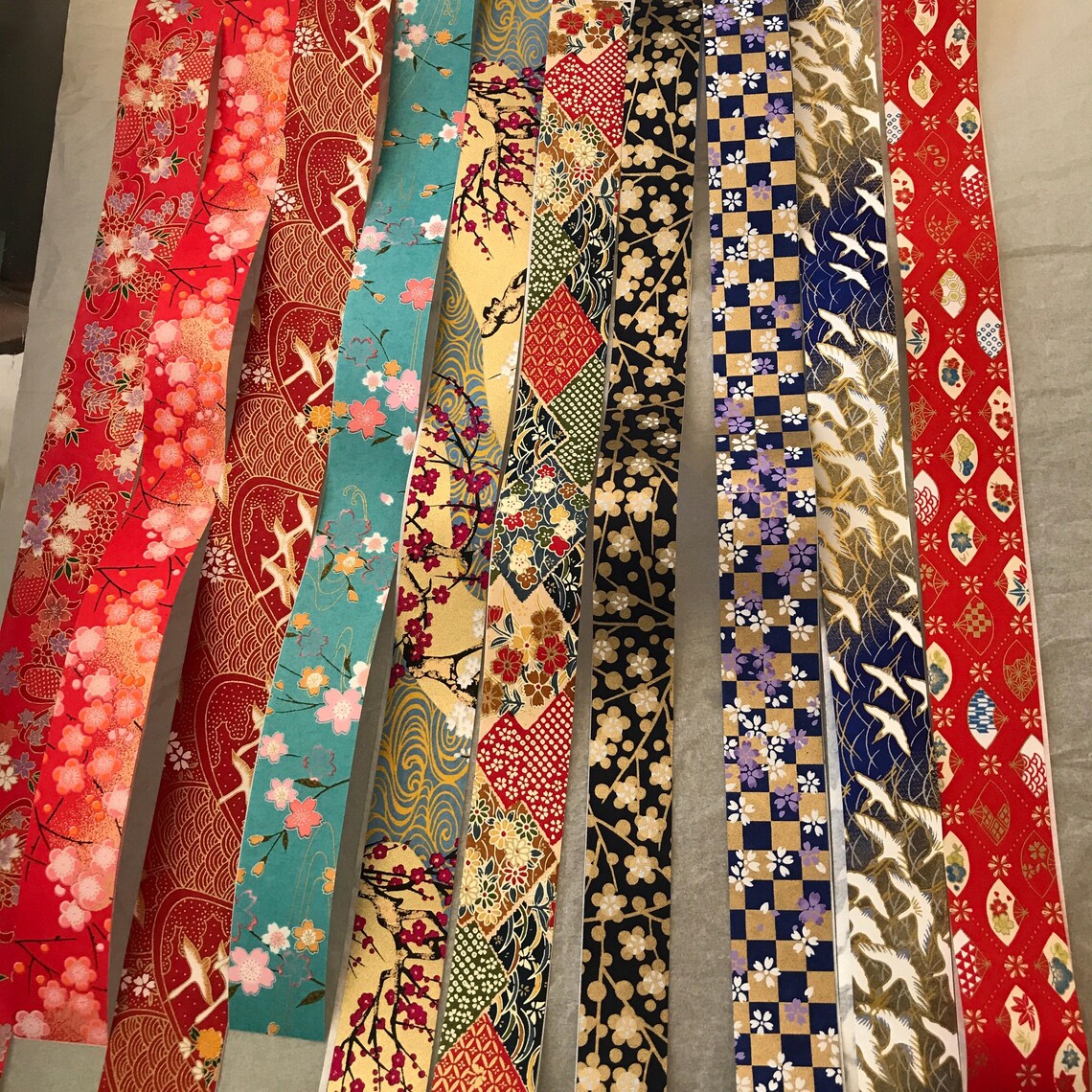 Japanese Yuzen Washi Ribbons / Tape 94cm Long, 2-4cm Wide - Perfect for ...