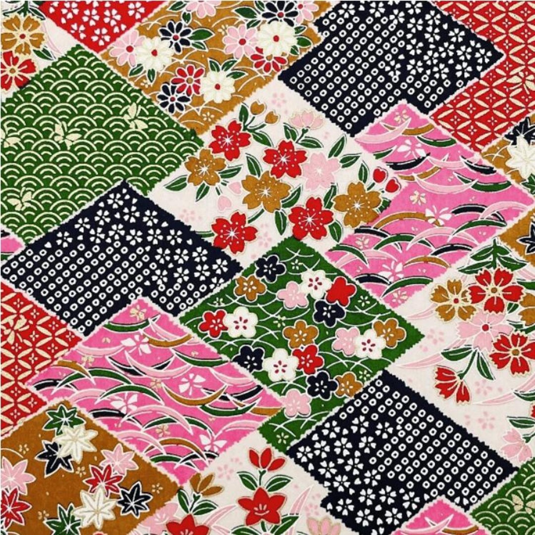 Japanese Yuzen Chiyogami Washi Paper (Y0986) – Patchwork of Traditional ...