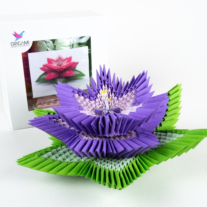 3D Origami Lotus Flower DIY Kit image 2
