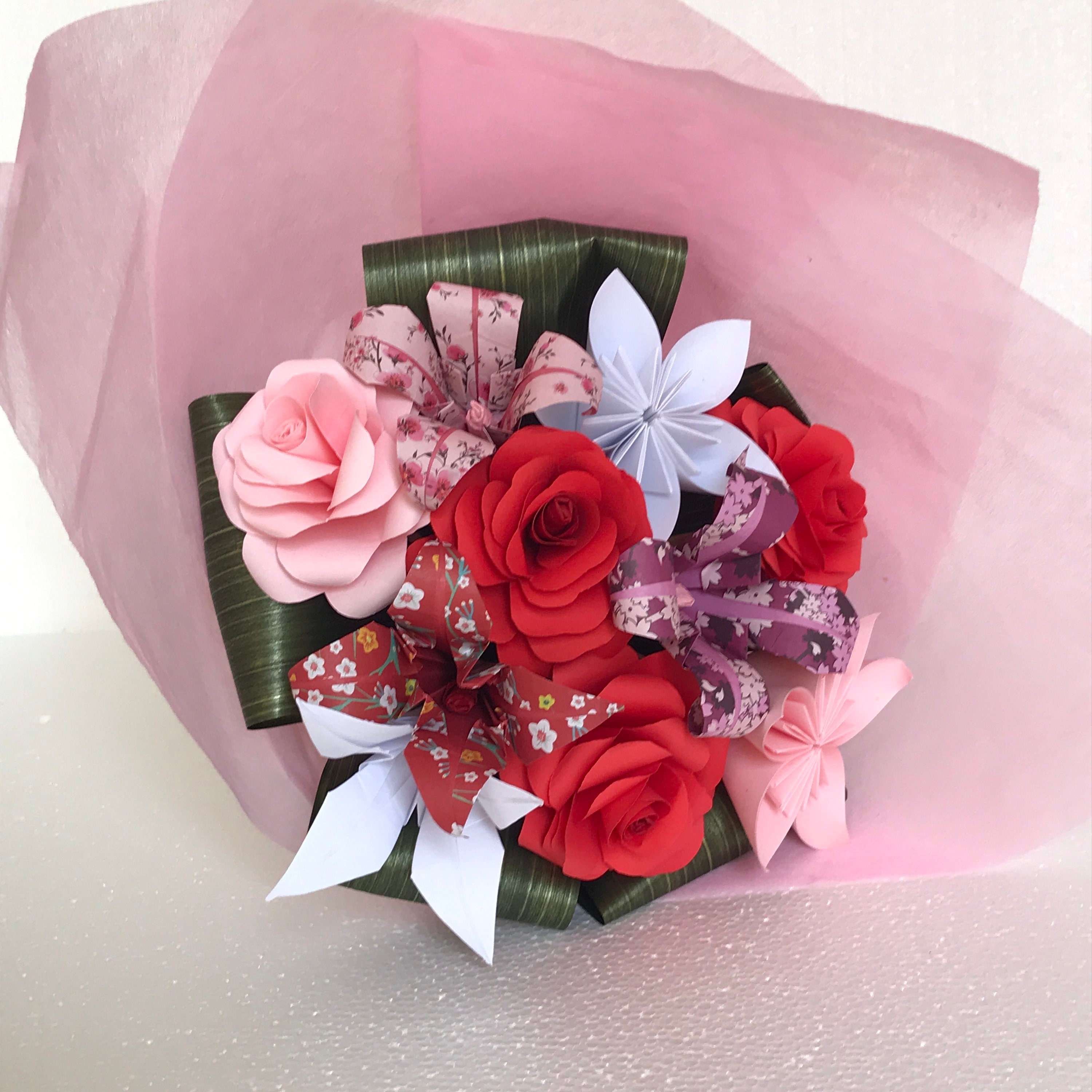 Barely Peach, Soft Pink Paper Flower Bouquet - Medium Bouquet – The Flower  Craft Shop