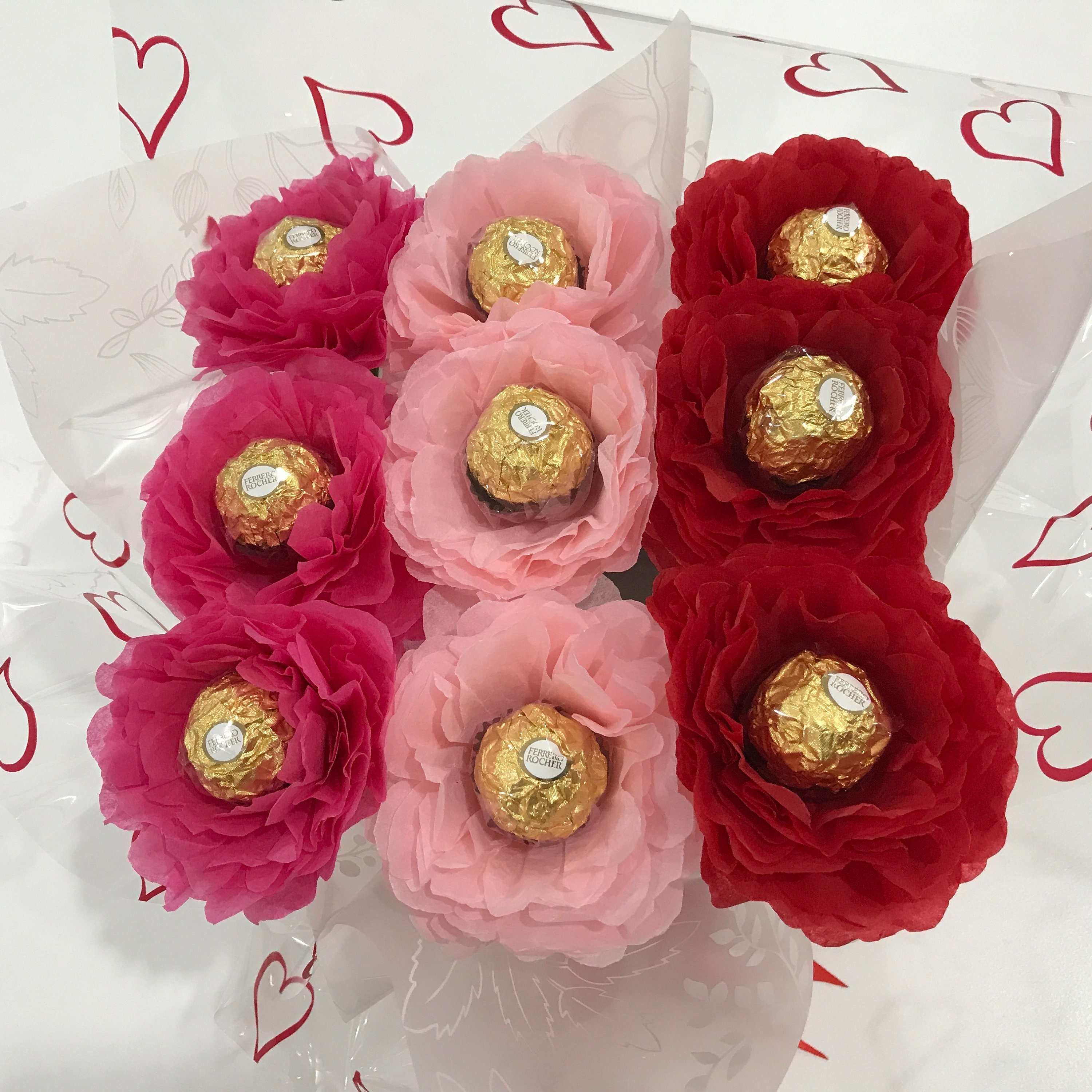 Chocolate Rose Bouquet in a Box Ferrero Chocolate Flower Box Etsy