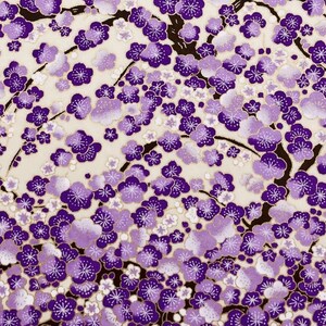 Japanese Yuzen Chiyogami Washi Paper Y0682 – Purple Plum Blossoms