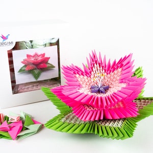 3D Origami Lotus Flower DIY Kit image 1