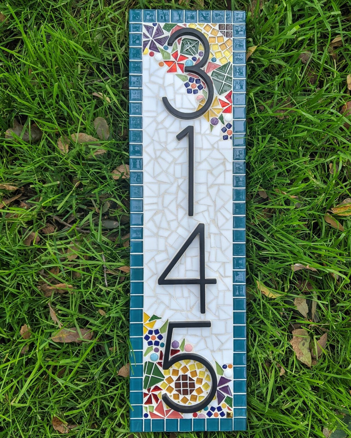 Floral Mosaic Address Sign Etsy