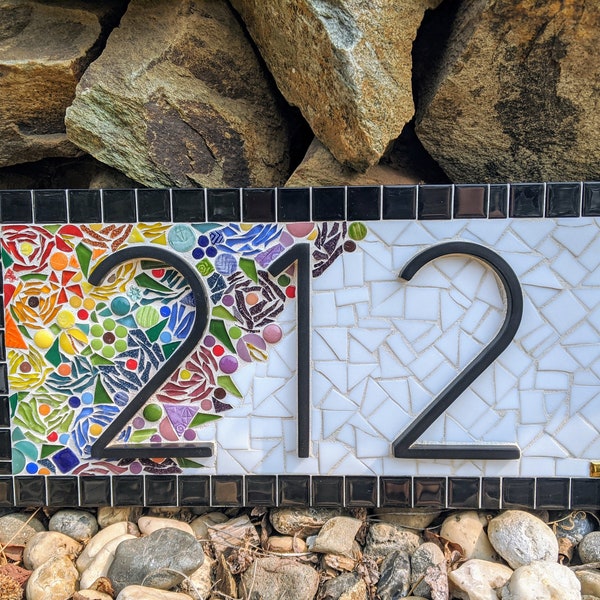 Mosaic Address Sign Etsy