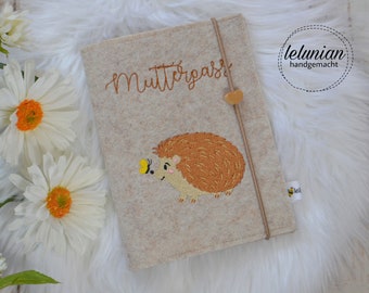 Maternity Passport Cover Hedgehog Beige Maternity Passport Felt