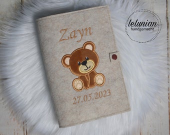 U-book cover teddy bear on beige