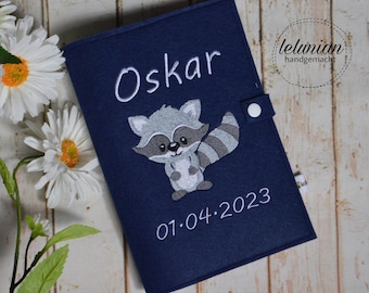 U-book cover raccoon dark blue