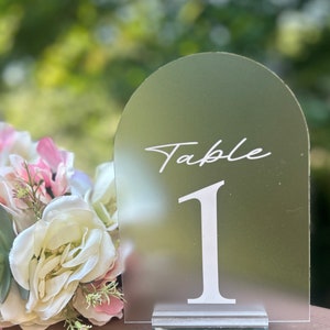 Arched Acrylic Table Numbers | Wedding Table Numbers | Wedding Table Decor | Table Numbers | Modern Table Numbers | Elegant Table Numbers