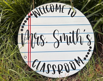 Personalized Teacher Classroom Sign for Teacher Back To School Decor