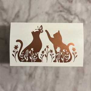 Floral Cat Decal | Cat Decal for Car | Cat Decal for Laptop | Cat Lover Gift | Floral Cat Decal Tumbler | Cat Mom Gift | Cat Decal Sticker