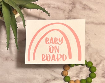 Rainbow Baby On Board Car Decal for New Mom