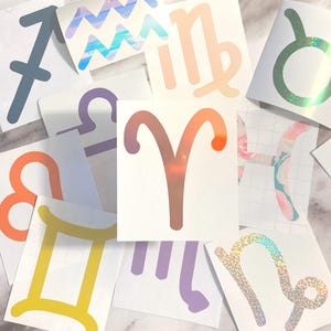 Zodiac Decal, Zodiac Sticker, Zodiac Decal for Laptop, Astrology Decal, Astrology Sticker, Star Sign Decal, Horoscope Decal for Car, Tumbler