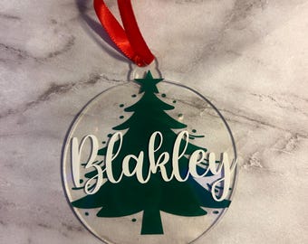 Personalized Acrylic Christmas Tree Ornament