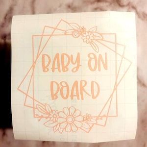 Floral Baby On Board Decal | Baby On Board Decal for Car | Baby On Board Decal for New Baby | Baby Shower Gifts for Mom | New Mom Gift |