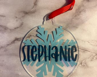 Personalized Acrylic Snowflake Christmas Ornament