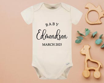 Personalized Pregnancy Announcement Baby Onesie