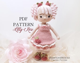 LILLY-ROSE pop amigurumi PDF patroon (Fr en U.S.) haakpop, haakpop patroon, haak amigurumi pop tutorial