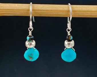 Turquoise and sterling silver earrings