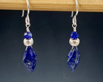 Lapis lazuli and sterling silver earrings