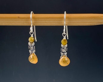 Tourmaline and sterling silver earrings