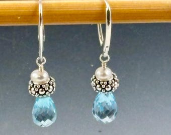 Elegant blue topaz earrings