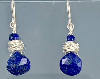 Lapis lazuli and sterling silver earrings