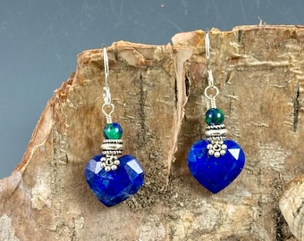 Dark blue lapis lazuli earrings