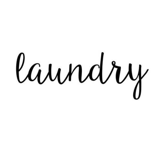Cursive laundry vinyl decal for doors or glass Etsy