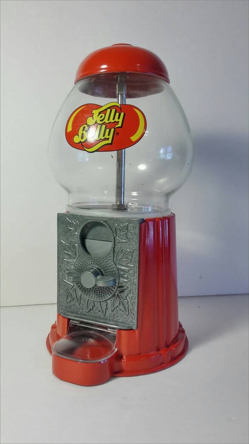 Vintage Mini Jelly Belly Gumball Machine Red Candy Dispenser Etsy