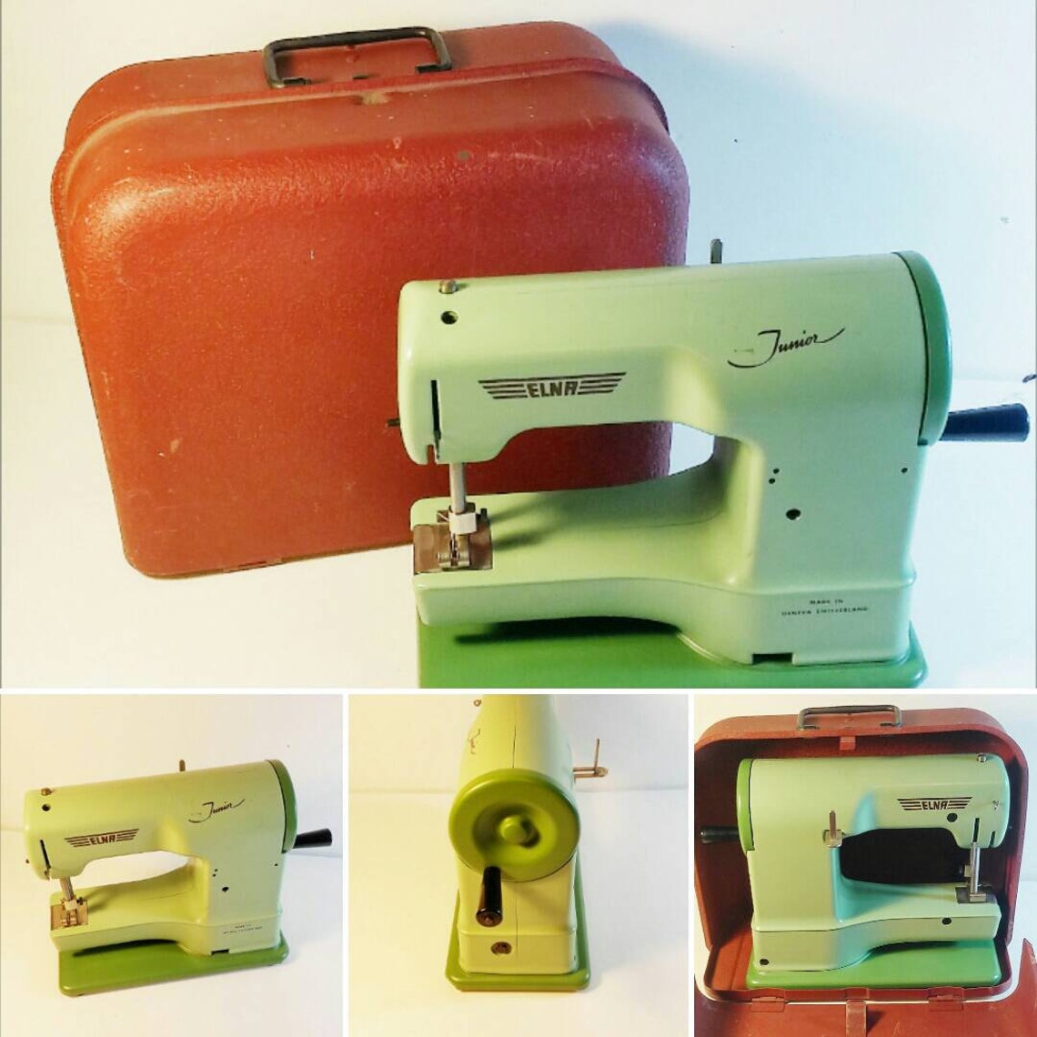 Elna Junior Toy Sewing Machine In Original Box 1950s Tin Toys Etsy