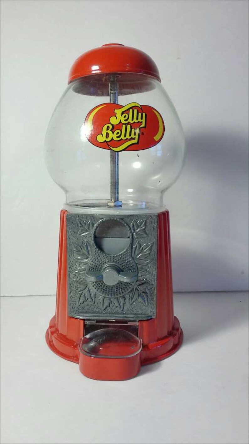 Vintage Mini Jelly Belly Gumball Machine Red Candy Dispenser Etsy