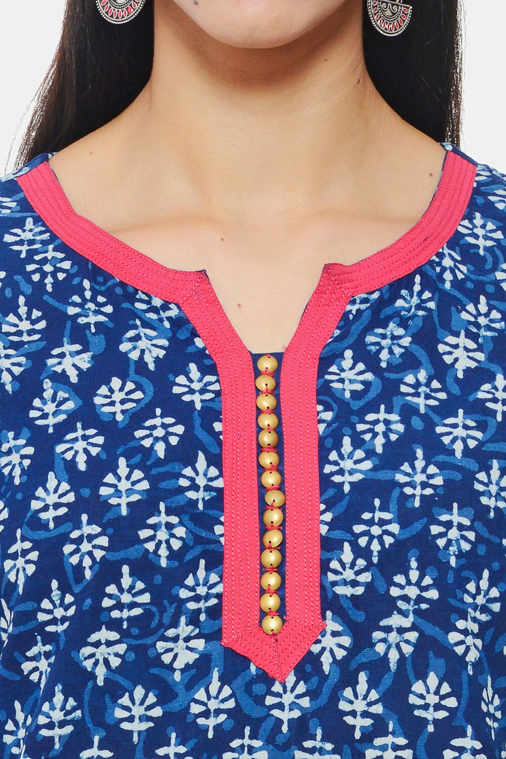Indigo Hand Block Printed Ethnic Indian Tunic/ Kurti - Etsy