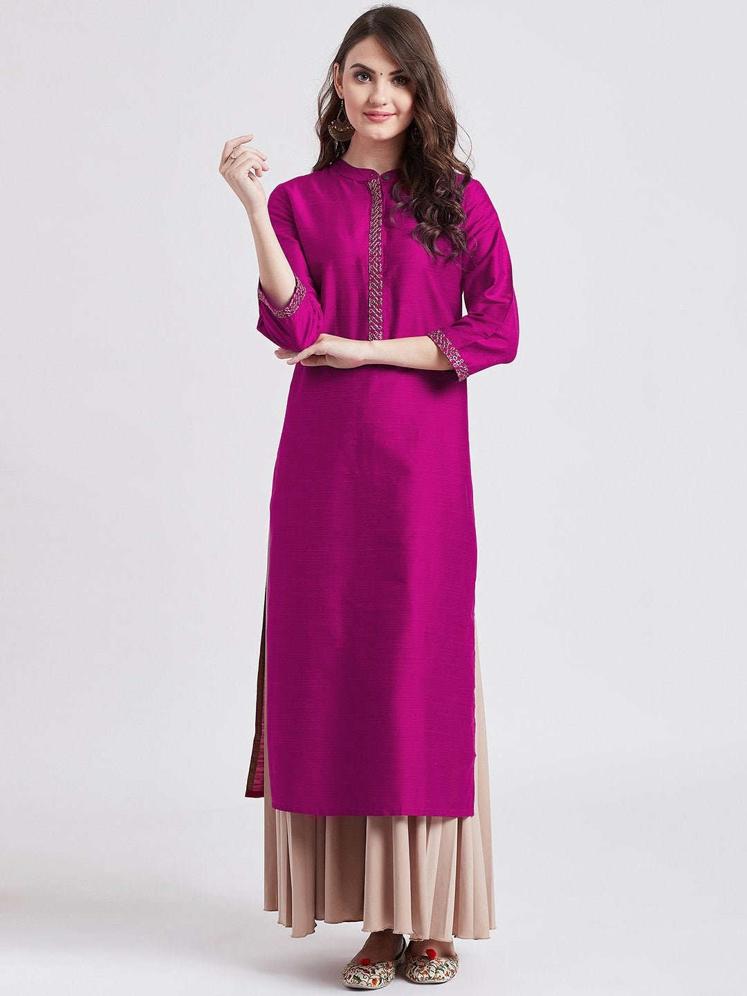 Indian Ethnic Cotton Silk Kurta With 