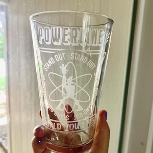 Powerline Etched Pint Glass: Goofy Movie Inspired 90s Nostalgia