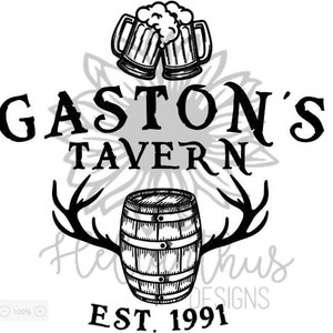Gaston&#39;s Tavern - Instant Download - Beauty and the Beast  - SVG, PNG, JPG