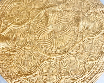 Play Mat, Baby Play Mat - MUSTARD - Round Luxury Quilted - Activity Mat - Picnic Rug - Playmat - Tummy Time Mat -Playtime Mat - Baby