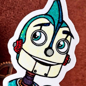 Rodney Copperbottom Robots 2005 2" Vinyl Glitter Sticker Cartoon