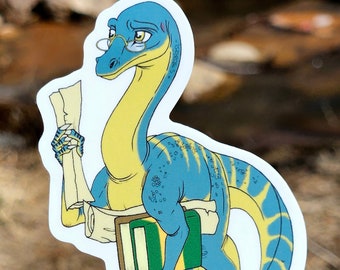 Naklejka winylowa Zippeau Troodon Dinotopia 3" Oryginalna sztuka kreskówkowa