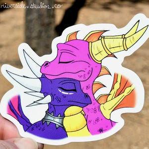 Naklejka winylowa Spyro i Cynder 3&quot; Oryginalna grafika z gry wideo Legenda Spyro the Dragon