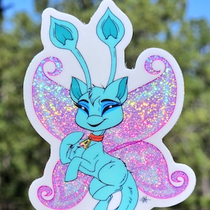 Faerie Aisha Neopets Vinyl Glitter Sticker 3&quot; Original Cartoon Art